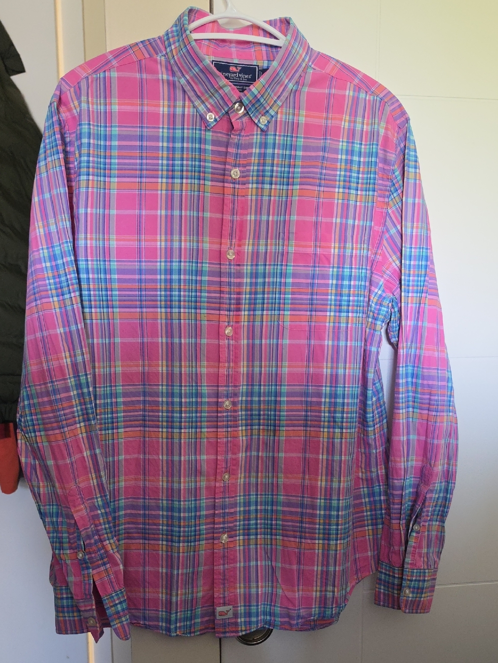 Vineyard Vines Pink and Blue Plaid Button-Down Shirt